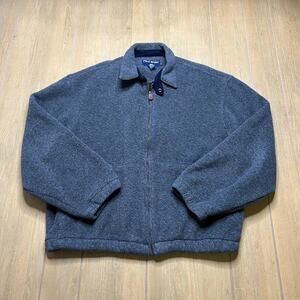 Vintage Ralph Lauren Polo Sport Fleece Harrington Jacket Men’s XL Gray Full Zip